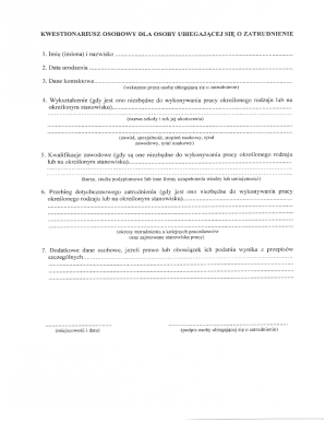 Employment Application Form