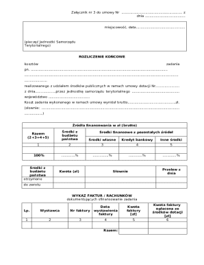 Polish Final Settlement Form