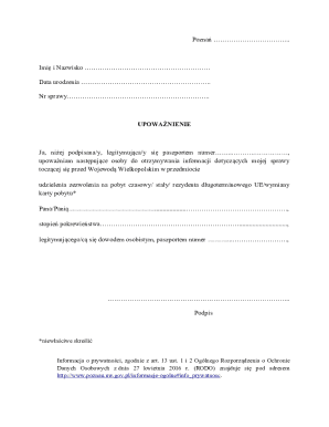 Poland Power of Attorney for Residence Permit