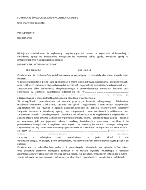 Patient Consent Form for Refractive Lens Exchange