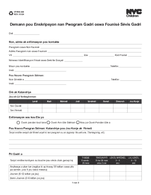 Child Care Provider Registration Form