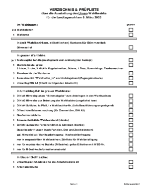 Urnen-Wahlbezirk Checklist
