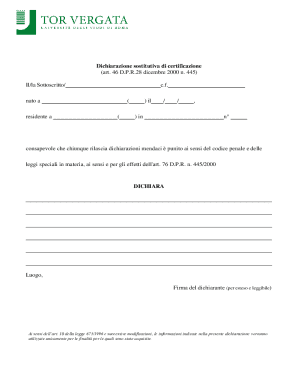 Italian Certification Substitution Declaration