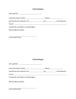 Absence Excuse Letter Template