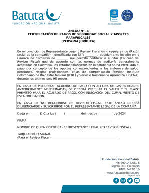 Colombia Social Security Payment Certification