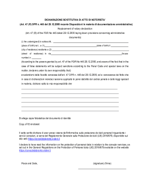 Italian Notary Declaration Form