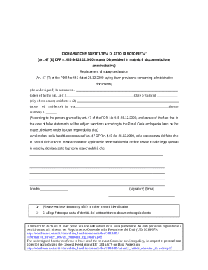Italian Notary Declaration Form