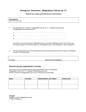 Begleitetes Fahren ab 17 Application