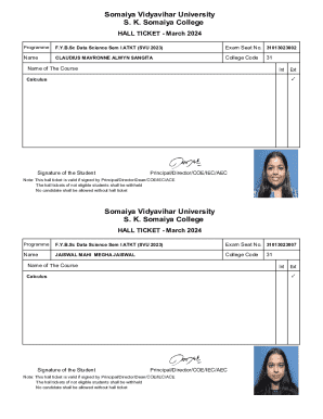 Hall Ticket - March 2024