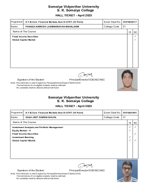 Hall Ticket - April 2025