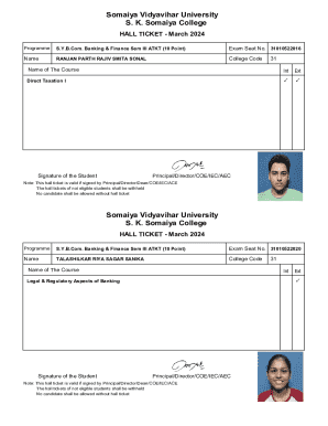 Hall Ticket - March 2024