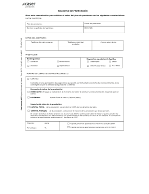 Spanish Pension Benefit Claim Form