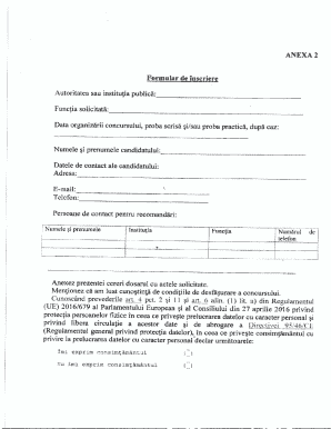 Romanian Public Sector Job Application Form
