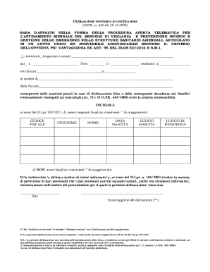 Italian Self-Certification Form