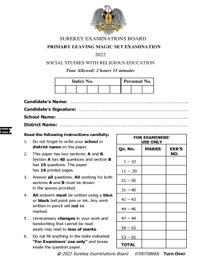 Primary Leaving Magic Set Examination