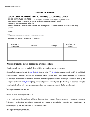 Romanian Consumer Protection Authority Registration Form