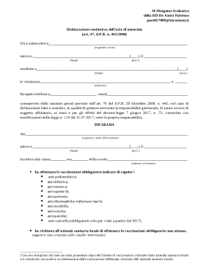Italian Vaccination Declaration Form