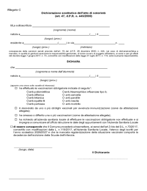 Italian Vaccination Declaration Form
