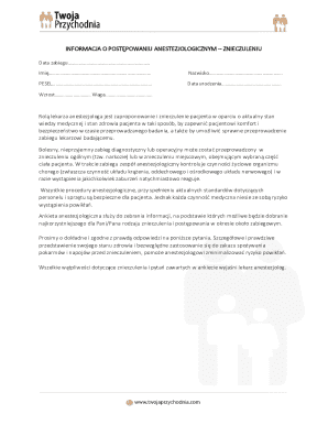 Anesthesia Information and Consent Form