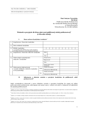 Polish School Admission Application Form