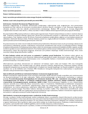 Medical Consent Form for MRI