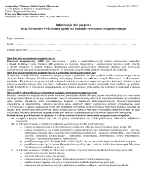 Medical Consent Form for MRI