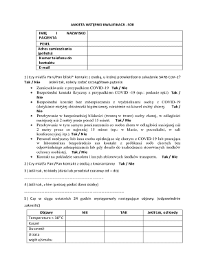 COVID-19 Initial Qualification Survey Form