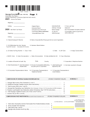 Georgia Form 600S 2025