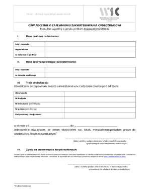 Poland Accommodation Guarantee Form