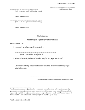 Polish Child Support Declaration