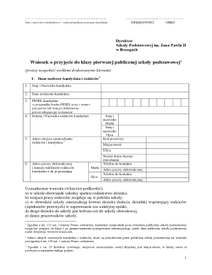 Polish School Admission Application Form
