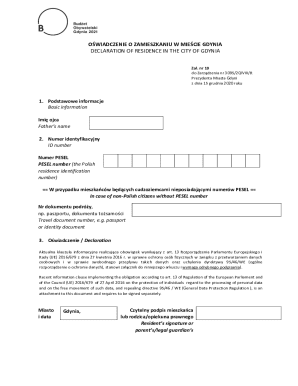 Declaration of Residence in Gdynia