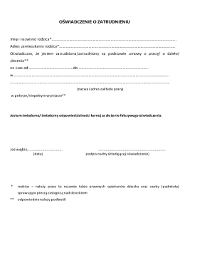 Employment Declaration Form