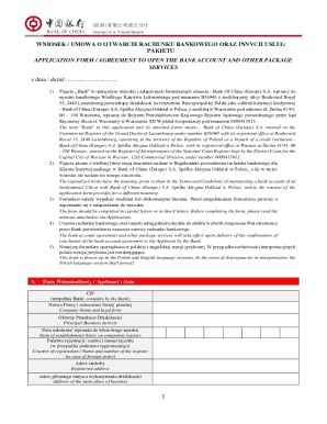 Bank Account Application Form