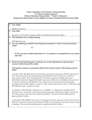 Witness Disclosure Form