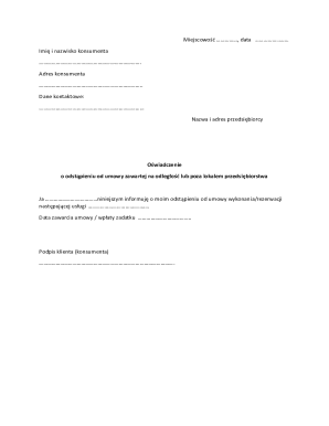 Consumer Withdrawal Declaration Form