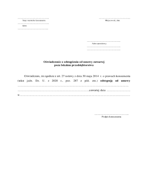 Consumer Withdrawal Form
