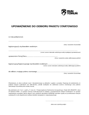 Authorization to Receive Starter Package