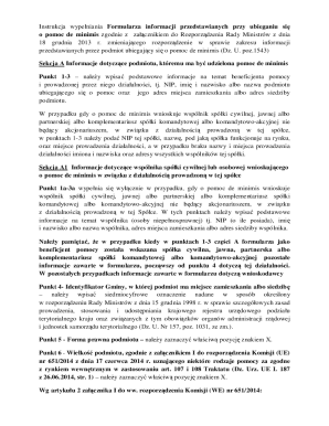 Poland De Minimis Aid Application Form