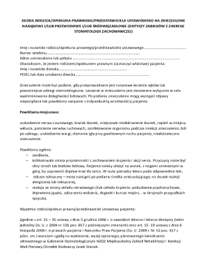 Parental Consent for Dental Anesthesia