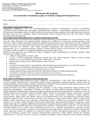 Medical Consent Form for CT Scan