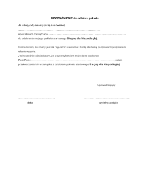 Authorization to Receive Package