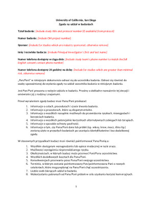 University of California Research Consent Form