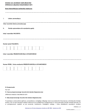 Medical Consent Form for Lymphatic System Surgery