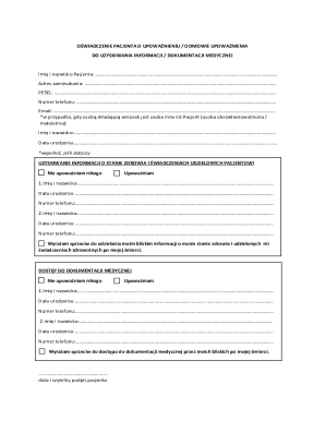 Patient Authorization Form for Medical Information
