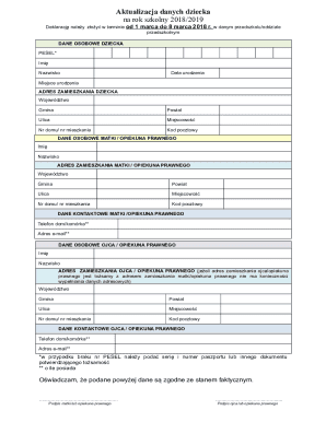 Child Data Update Form