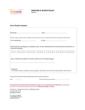 Insurance Policy Redemption Request