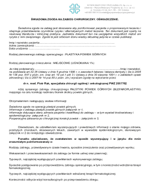 Medical Consent Form for Upper Eyelid Surgery