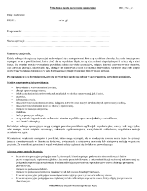 Medical Consent Form for Surgical Treatment