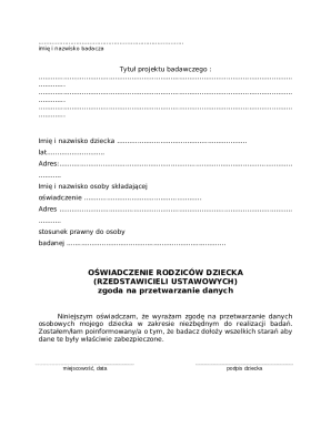 Parental Consent Form for Research